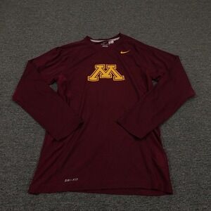 Minnesota Golden Gophers Shirt Womens Small Maroon Nike Dri Fit Long Sleeve